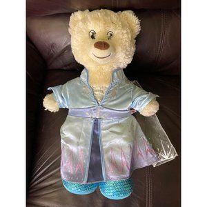Build a Bear Disney Elsa Frozen Beige Bear Blue Dress Sequined Mary Jane Shoes